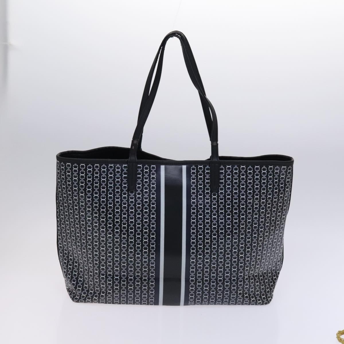 TORY BURCH Bally Tote Bag PVC Leather 2Set Black Yellow Auth ti2961