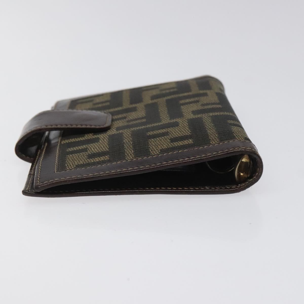 FENDI Zucca Canvas Day Planner Cover Brown Black Auth ti2962
