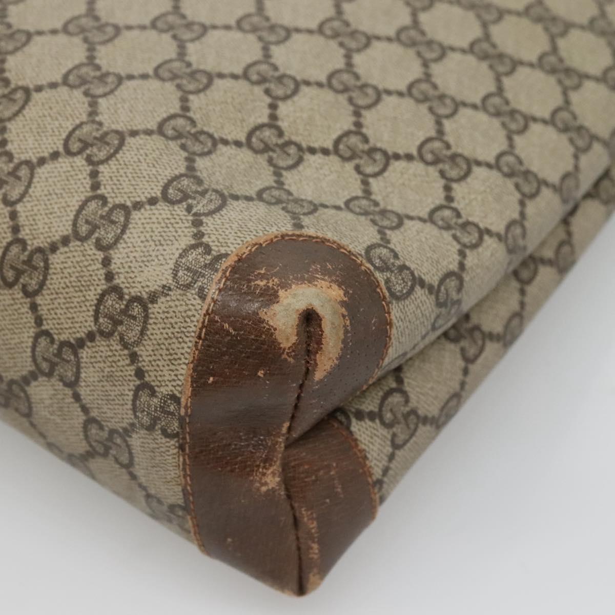 GUCCI GG Supreme Web Sherry Line Tote Bag PVC Beige 41 004 4465 Auth ti2974