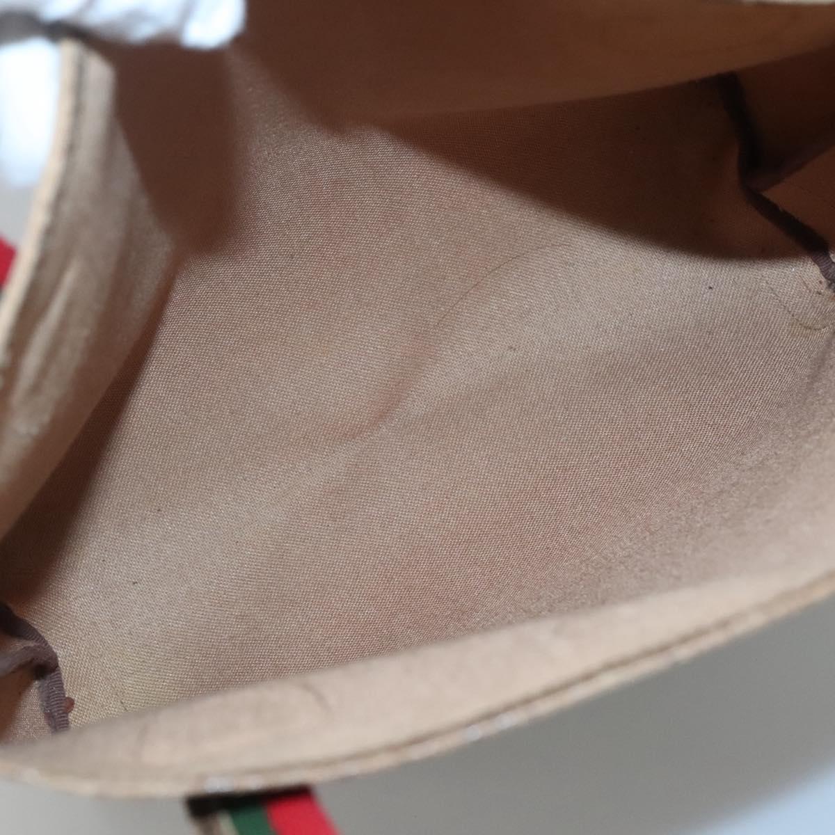 GUCCI GG Supreme Web Sherry Line Tote Bag PVC Beige 41 004 4465 Auth ti2974