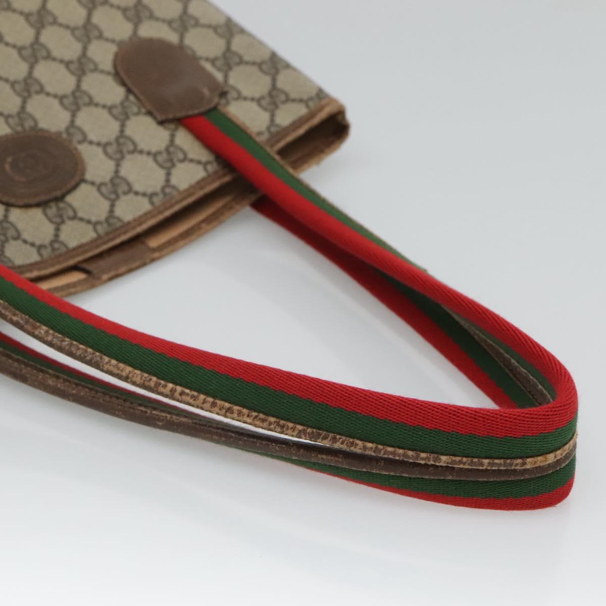 GUCCI GG Supreme Web Sherry Line Tote Bag PVC Beige 41 004 4465 Auth ti2974