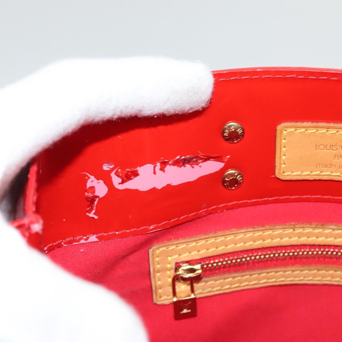 LOUIS VUITTON Monogram Vernis Reade PM Hand Bag Red Rouge M91088 LV Auth ti2980