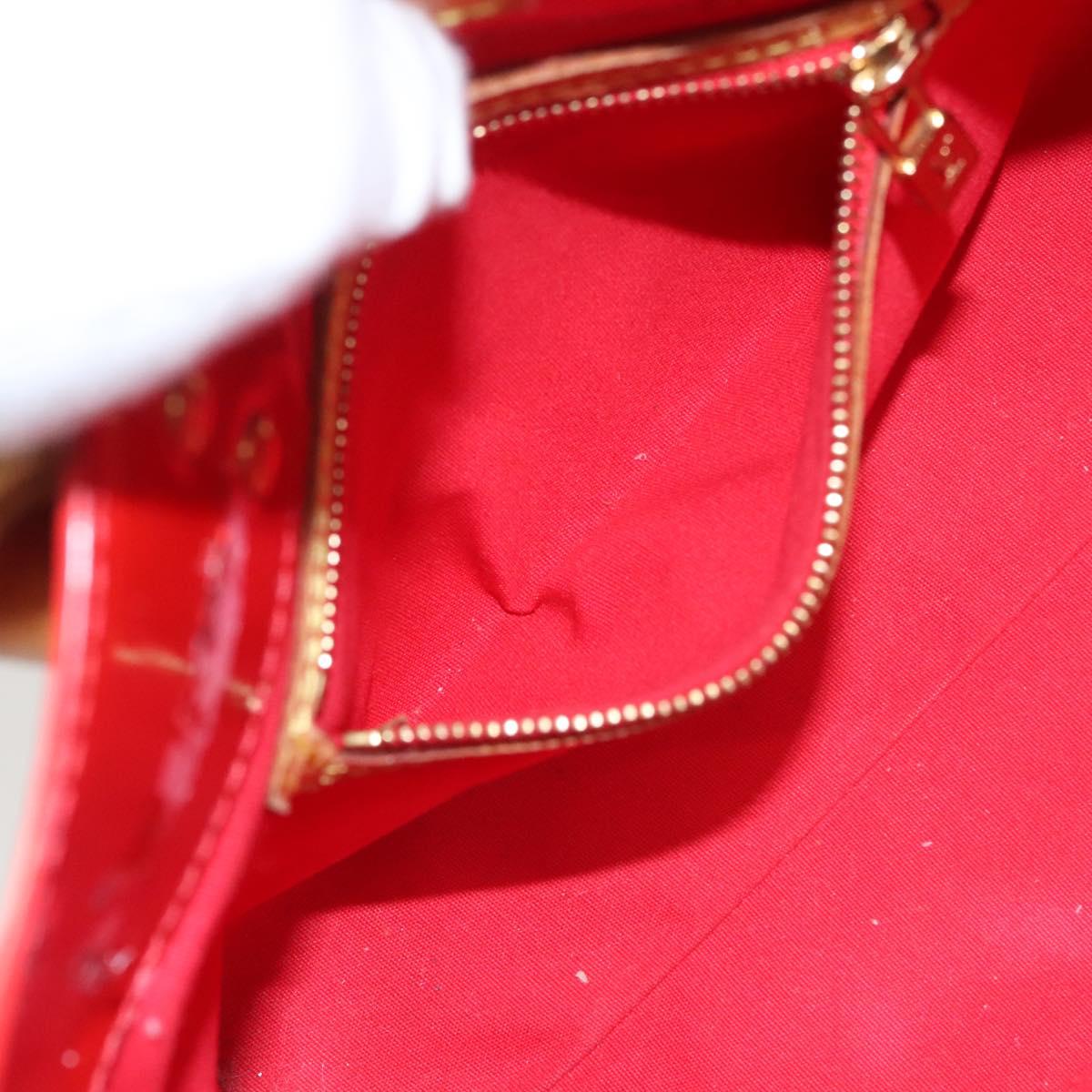 LOUIS VUITTON Monogram Vernis Reade PM Hand Bag Red Rouge M91088 LV Auth ti2980