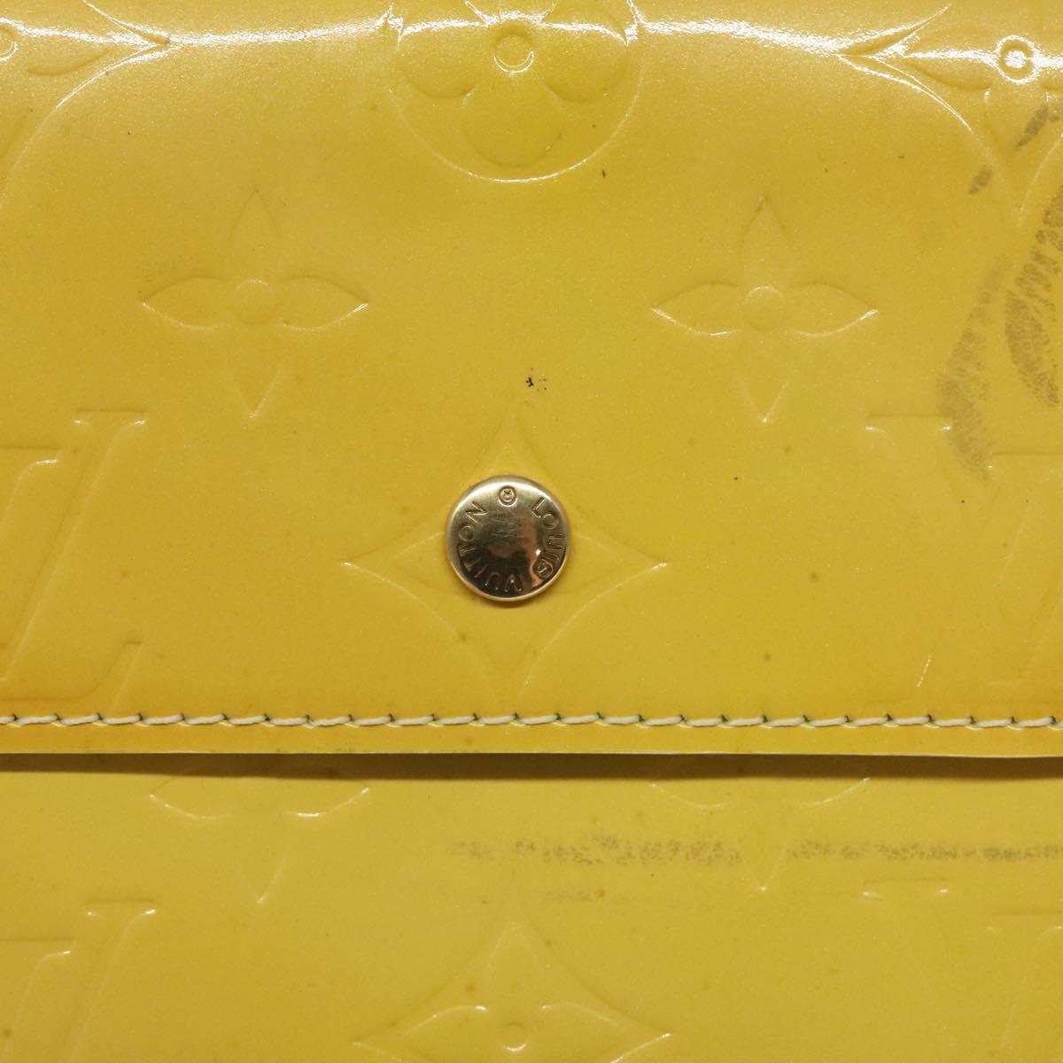 LOUIS VUITTON Monogram Vernis Kenmare Pouch Yellow M91060 LV Auth ti2982