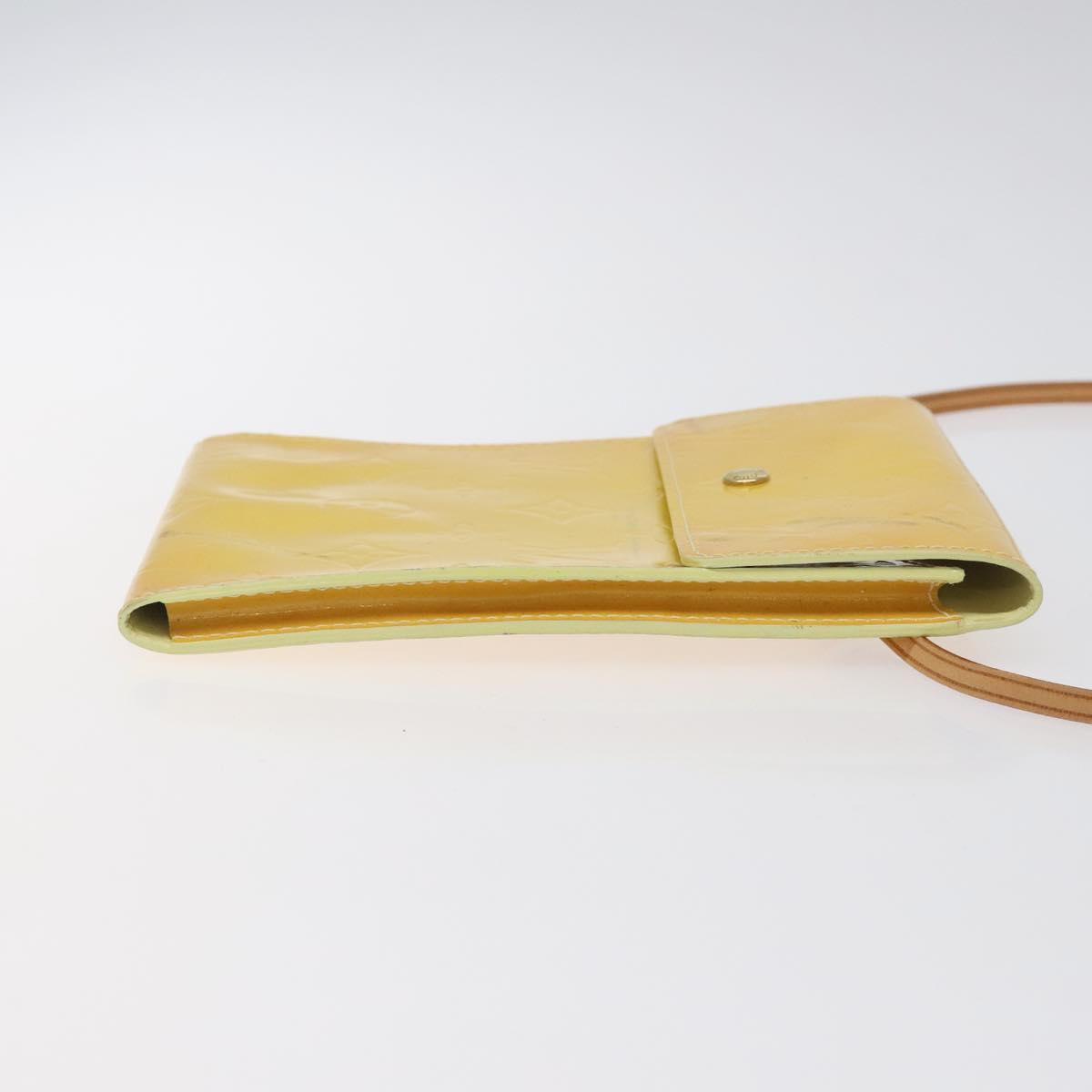 LOUIS VUITTON Monogram Vernis Kenmare Pouch Yellow M91060 LV Auth ti2982