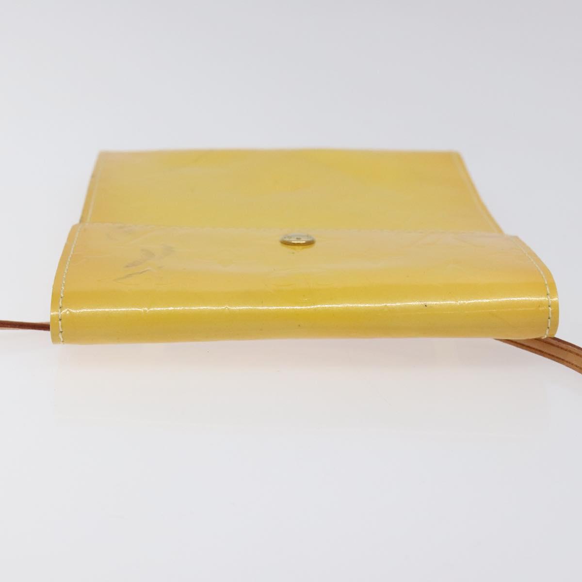 LOUIS VUITTON Monogram Vernis Kenmare Pouch Yellow M91060 LV Auth ti2982