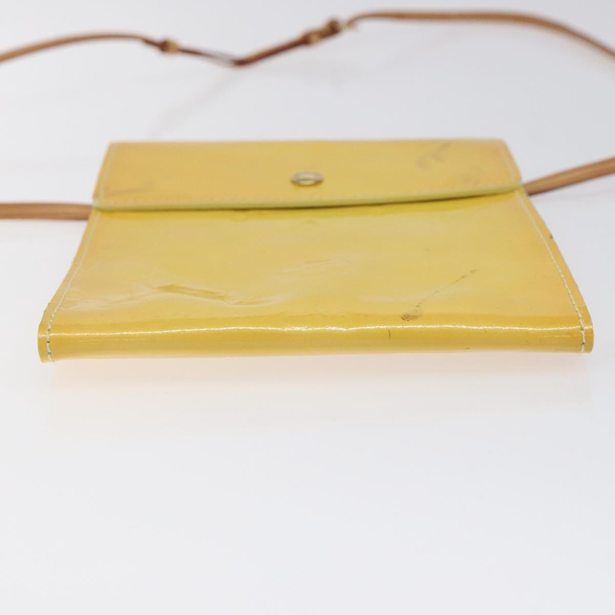 LOUIS VUITTON Monogram Vernis Kenmare Pouch Yellow M91060 LV Auth ti2982