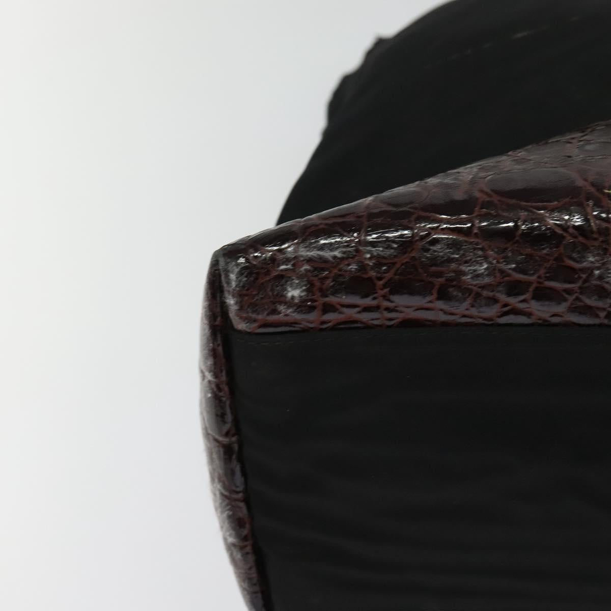 PRADA Hand Bag Nylon Black Gold Auth ti2990