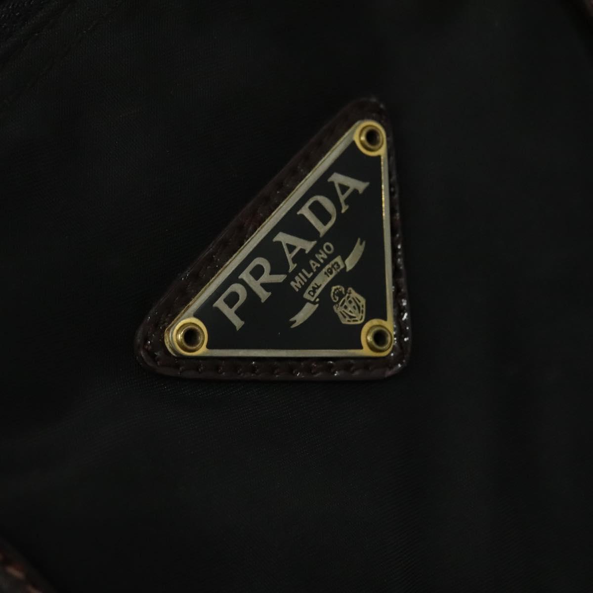 PRADA Hand Bag Nylon Black Gold Auth ti2990