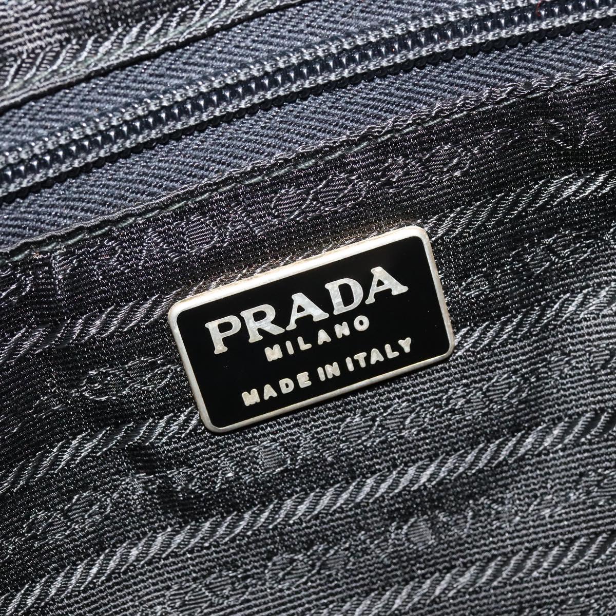 PRADA Hand Bag Nylon Black Gold Auth ti2990