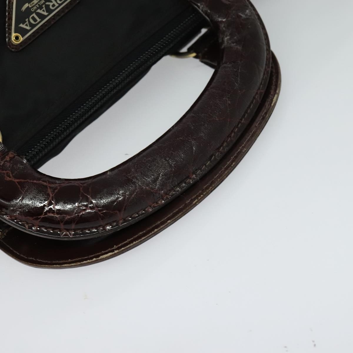 PRADA Hand Bag Nylon Black Gold Auth ti2990