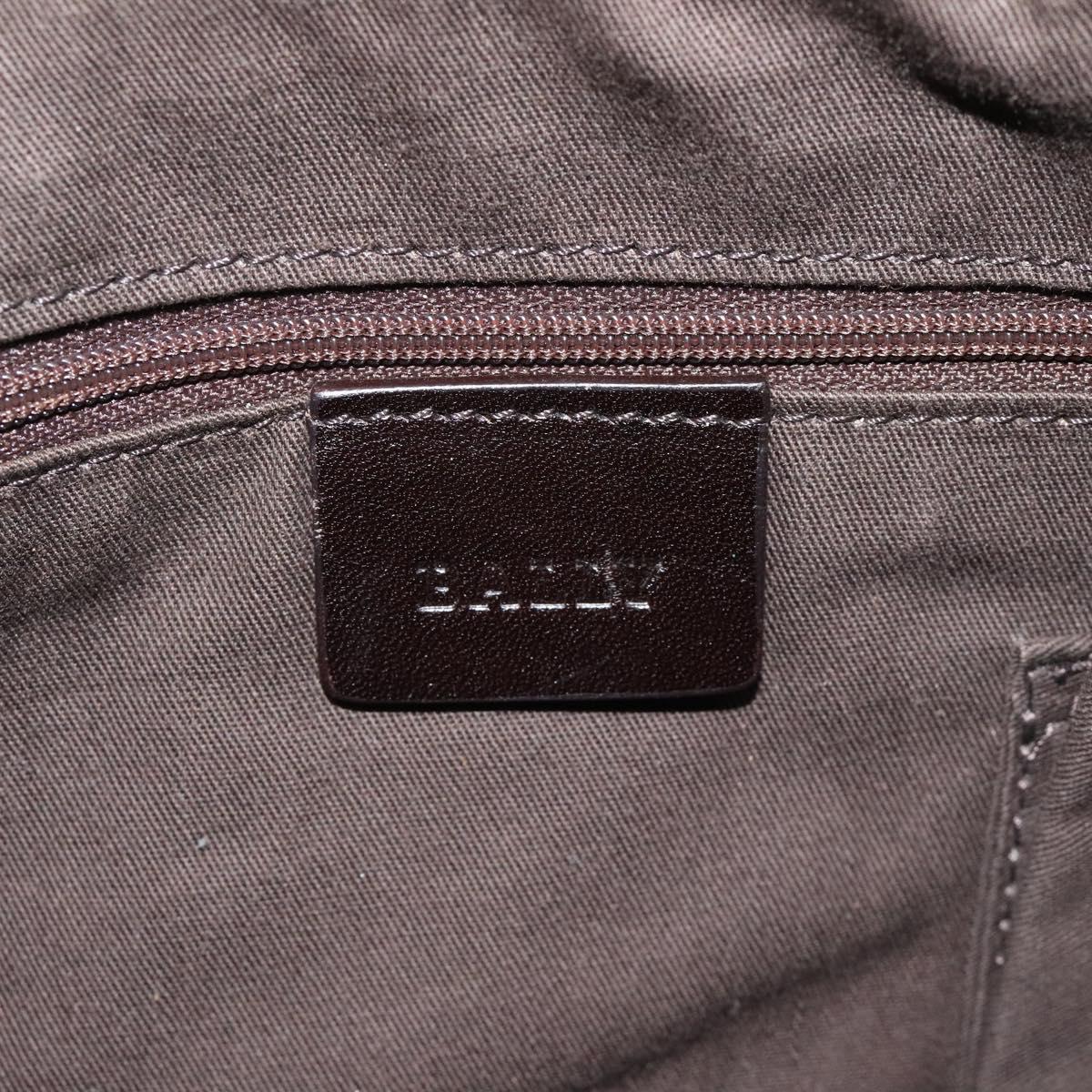 BALLY Shoulder Bag Leather Dark Brown Auth ti2993
