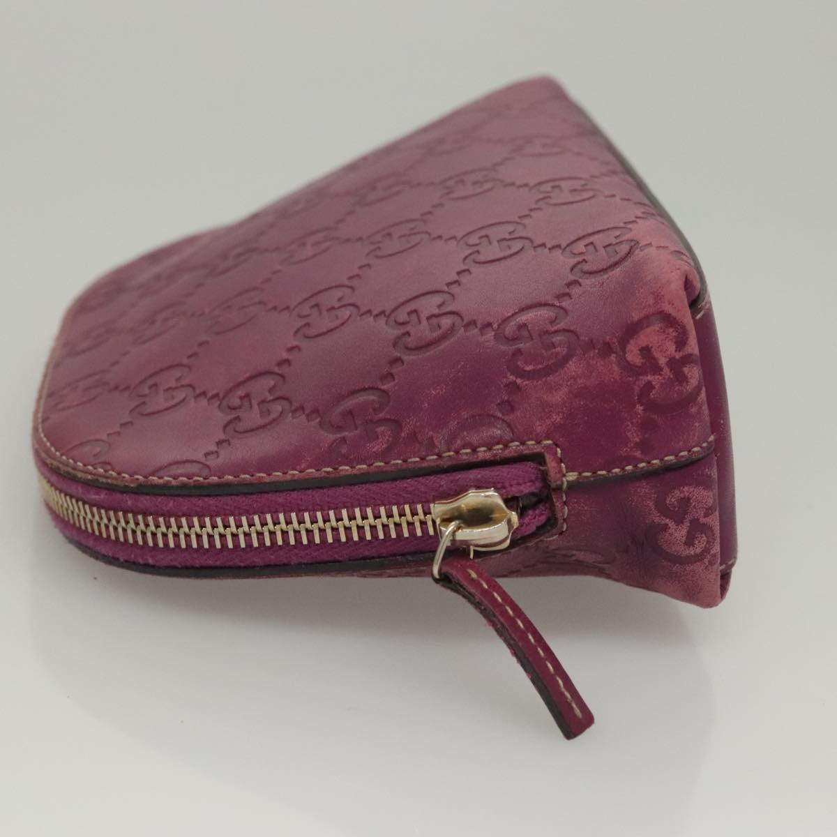 GUCCI GG Canvas Guccissima Pouch Leather Purple 141810 Auth ti3019