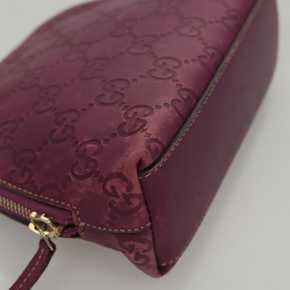 GUCCI GG Canvas Guccissima Pouch Leather Purple 141810 Auth ti3019