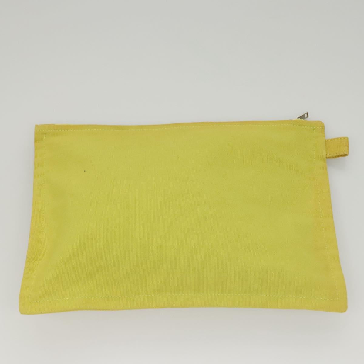 HERMES Bora Bora Pouch Canvas 2Set Pink Yellow Auth ti3022