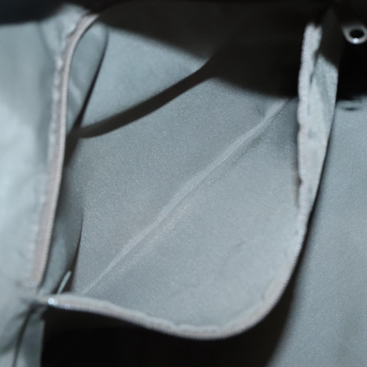 BURBERRY Nova Check Blue Label Hand Bag Nylon Gray Silver Auth ti3042