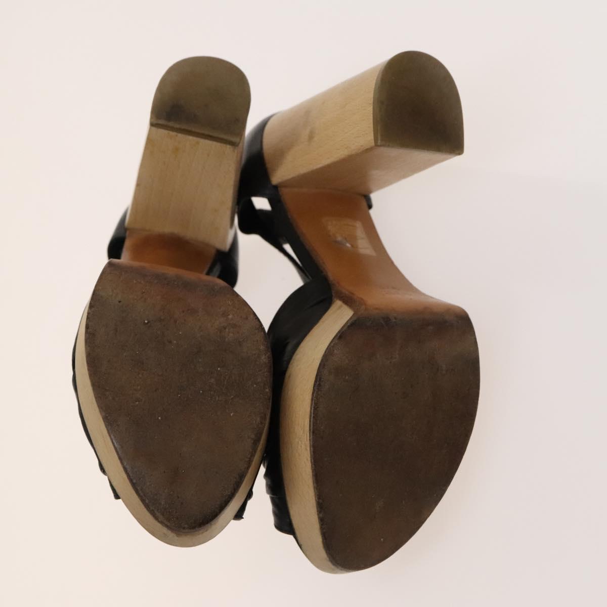 BALLY Fendi Chloe Sandals Leather 4Set White Black Brown Auth ti3052