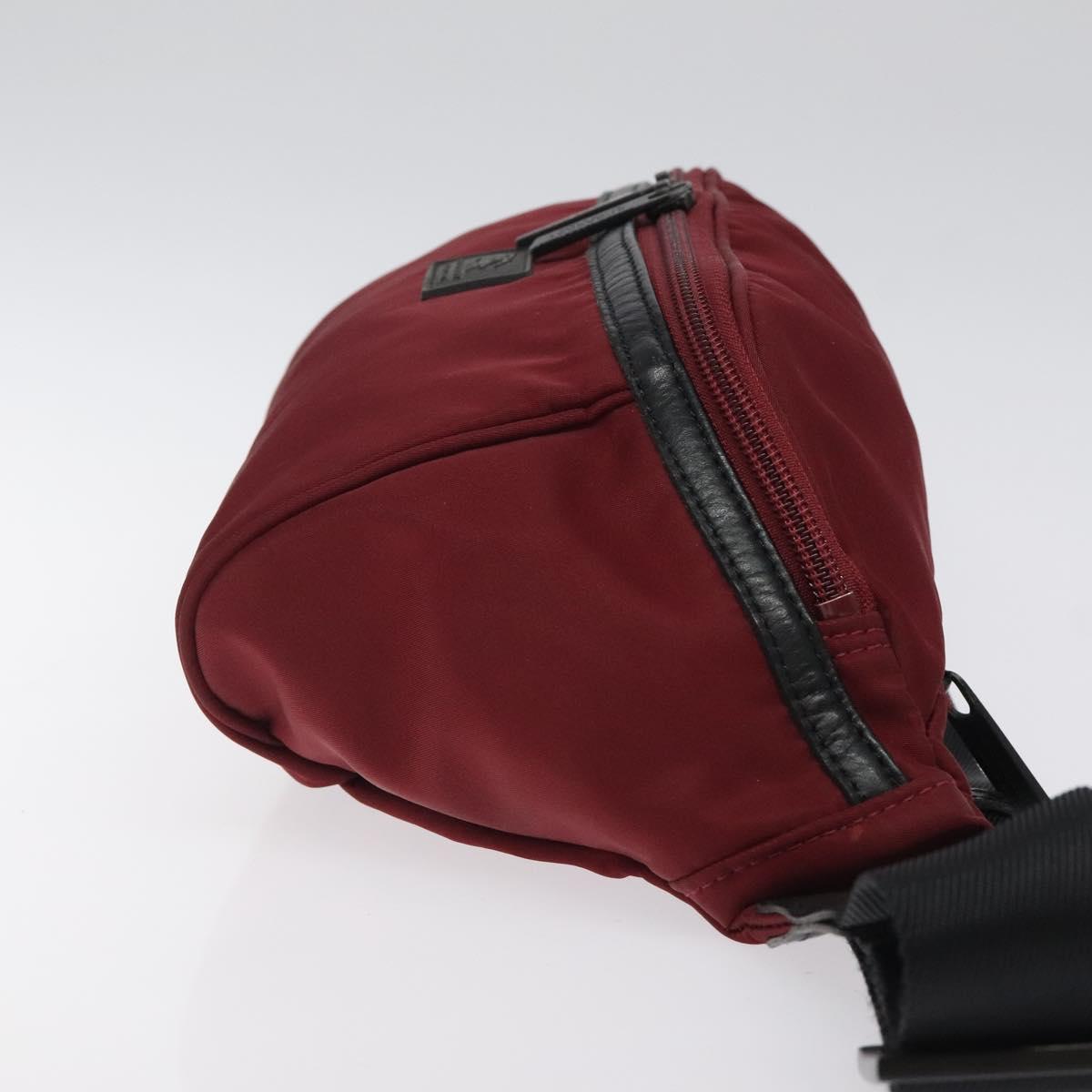 BURBERRY Black label Waist bag Nylon Red Auth ti3060