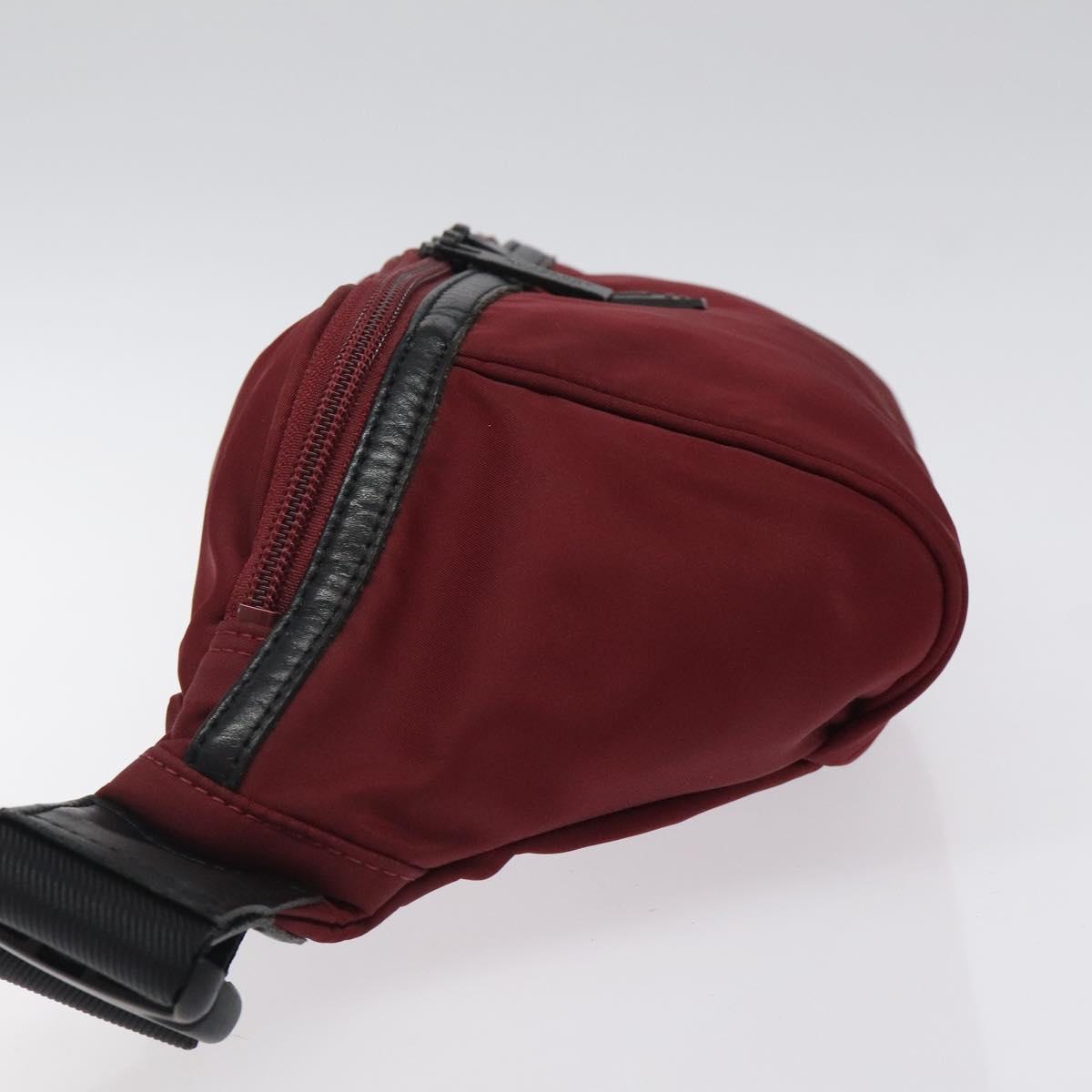 BURBERRY Black label Waist bag Nylon Red Auth ti3060