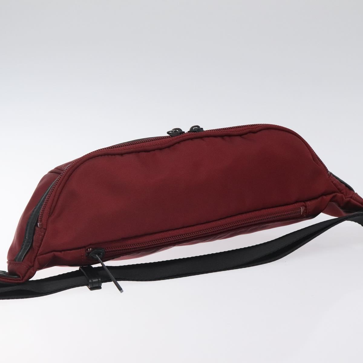 BURBERRY Black label Waist bag Nylon Red Auth ti3060