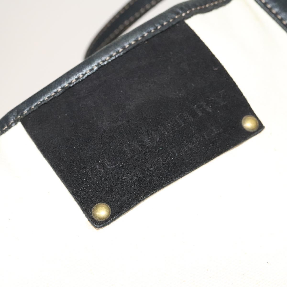 BURBERRY Tote Bag Canvas White Auth ti3062