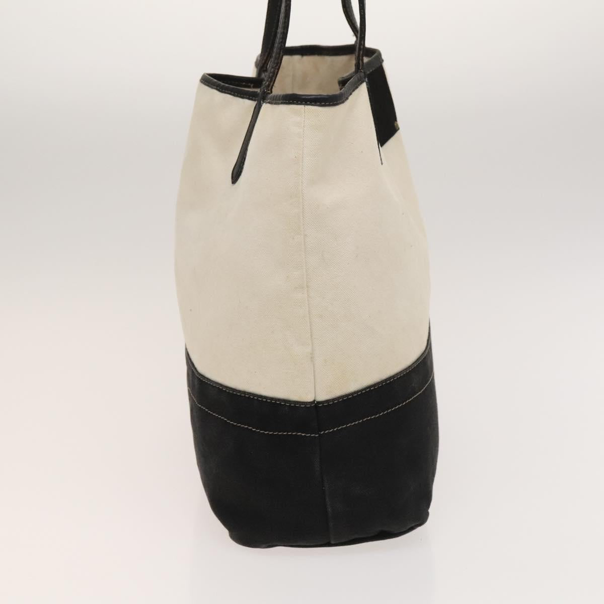 BURBERRY Tote Bag Canvas White Auth ti3062