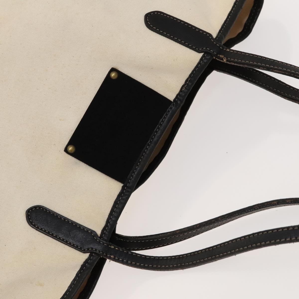 BURBERRY Tote Bag Canvas White Auth ti3062