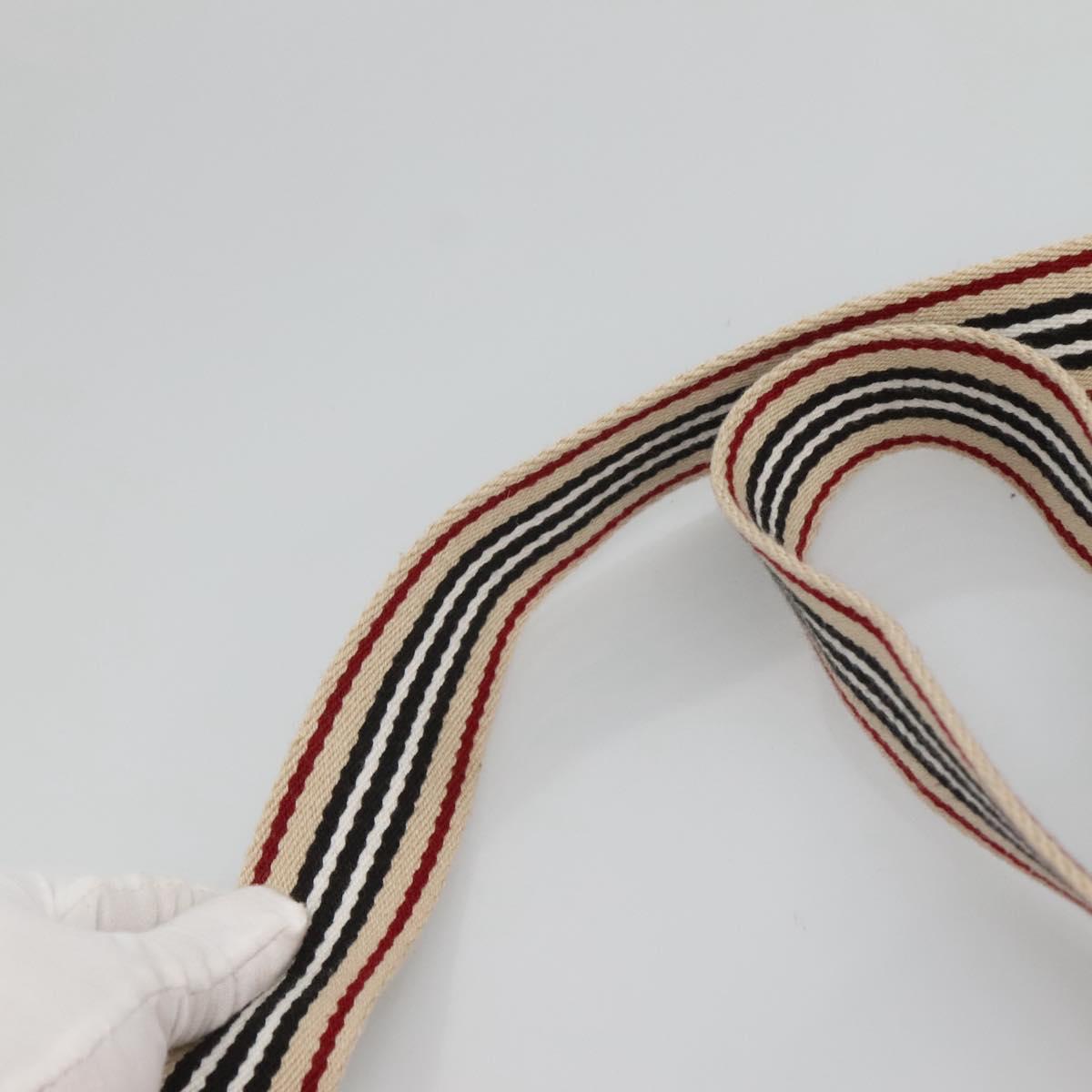 BURBERRY Blue Label Shoulder Bag Nylon Red Silver Auth ti3065