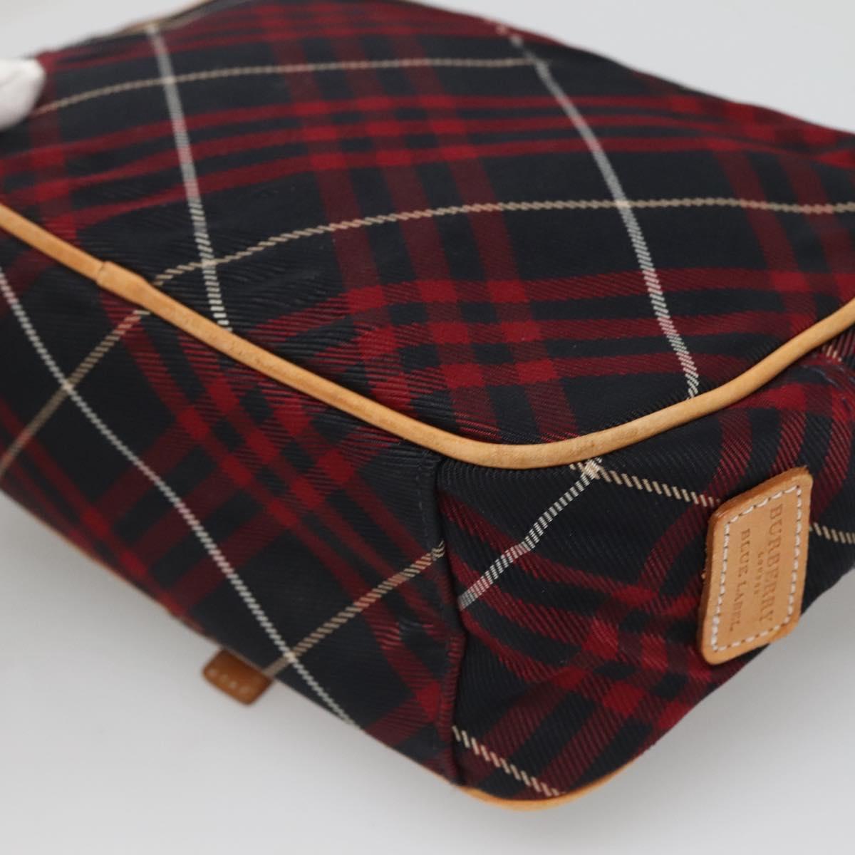 BURBERRY Blue Label Nova Check Shoulder Bag Canvas Red Navy Auth ti3067