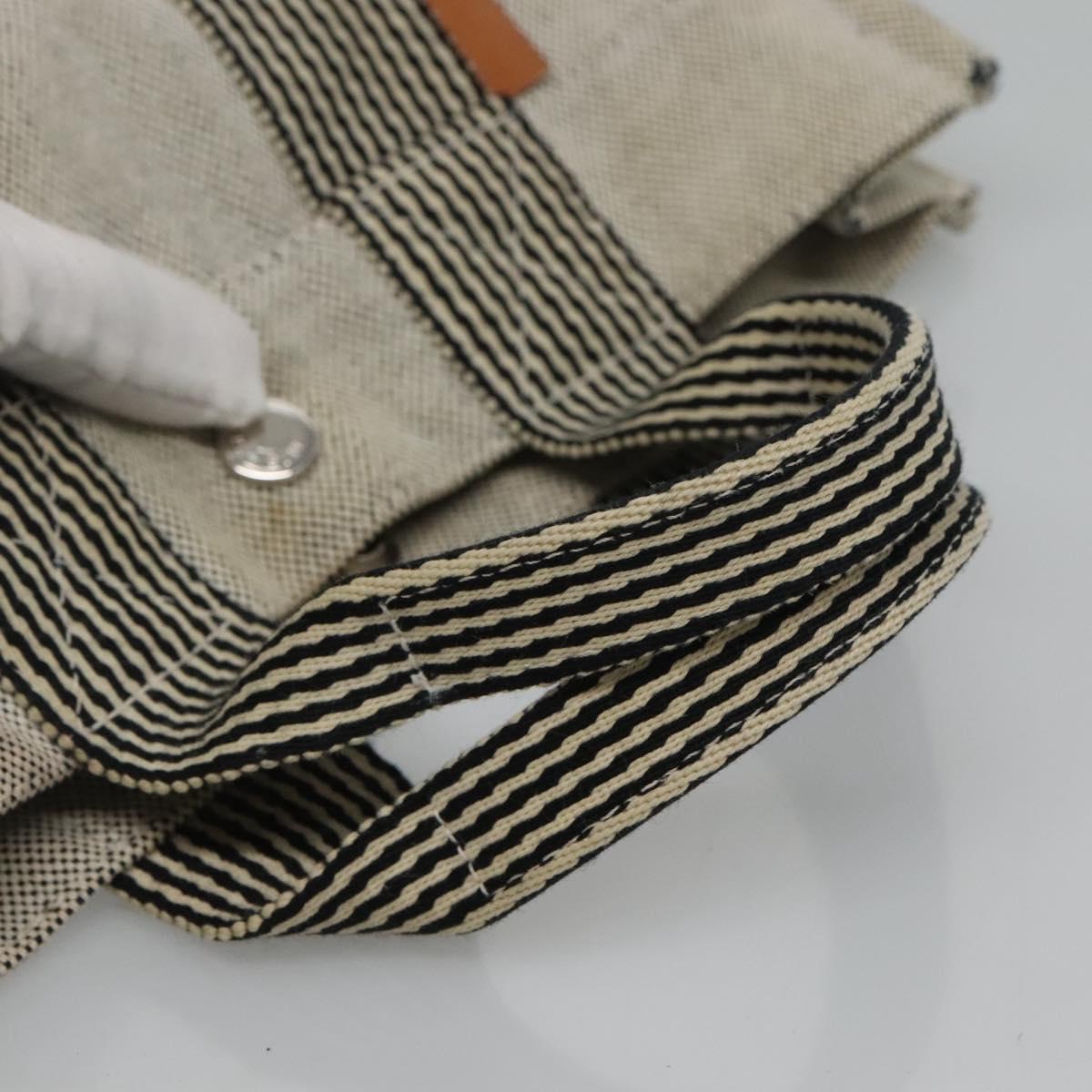 HERMES Fourre Tout PM Hand Bag Canvas Gray Auth ti3070