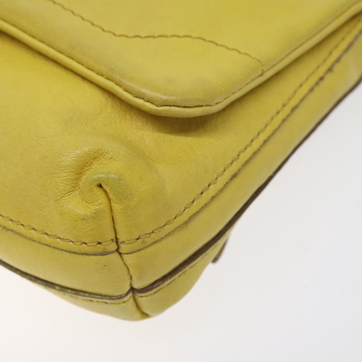 BURBERRY Blue Label Shoulder Bag Leather Yellow Gold Auth ti3071