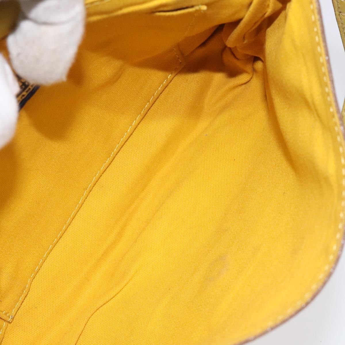 BURBERRY Blue Label Shoulder Bag Leather Yellow Gold Auth ti3071