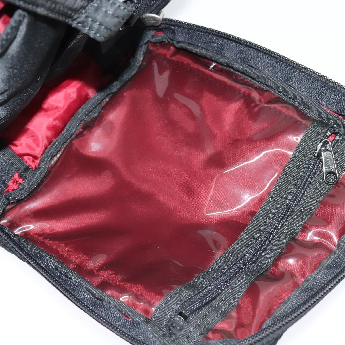 BURBERRY Nova Check Black label Shoulder Bag Nylon Black Silver Auth ti3074