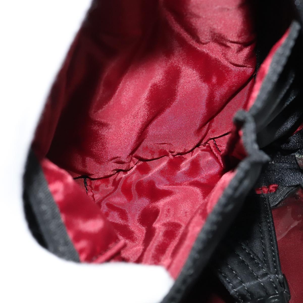 BURBERRY Nova Check Black label Shoulder Bag Nylon Black Silver Auth ti3074