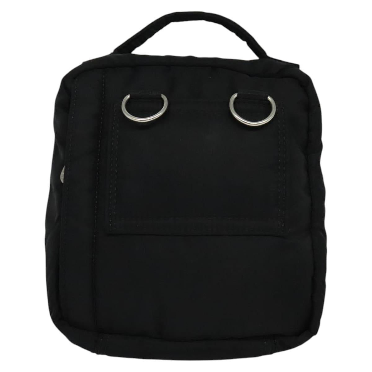 BURBERRY Nova Check Black label Shoulder Bag Nylon Black Silver Auth ti3074