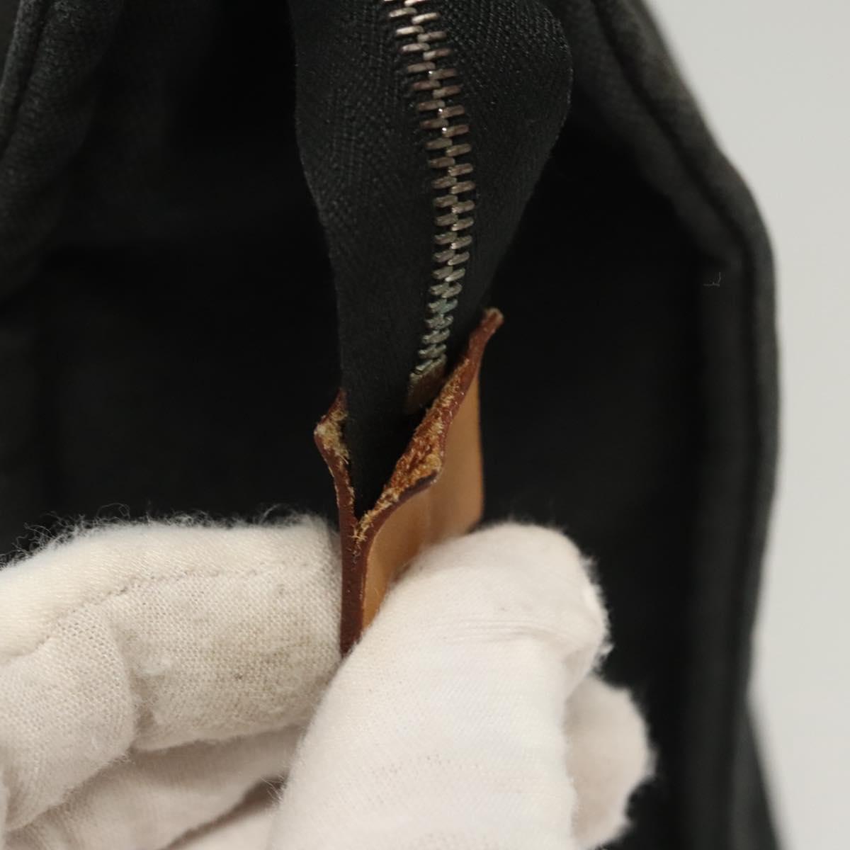 HERMES Fourre Tout Clutch Bag Canvas Black Auth ti3076