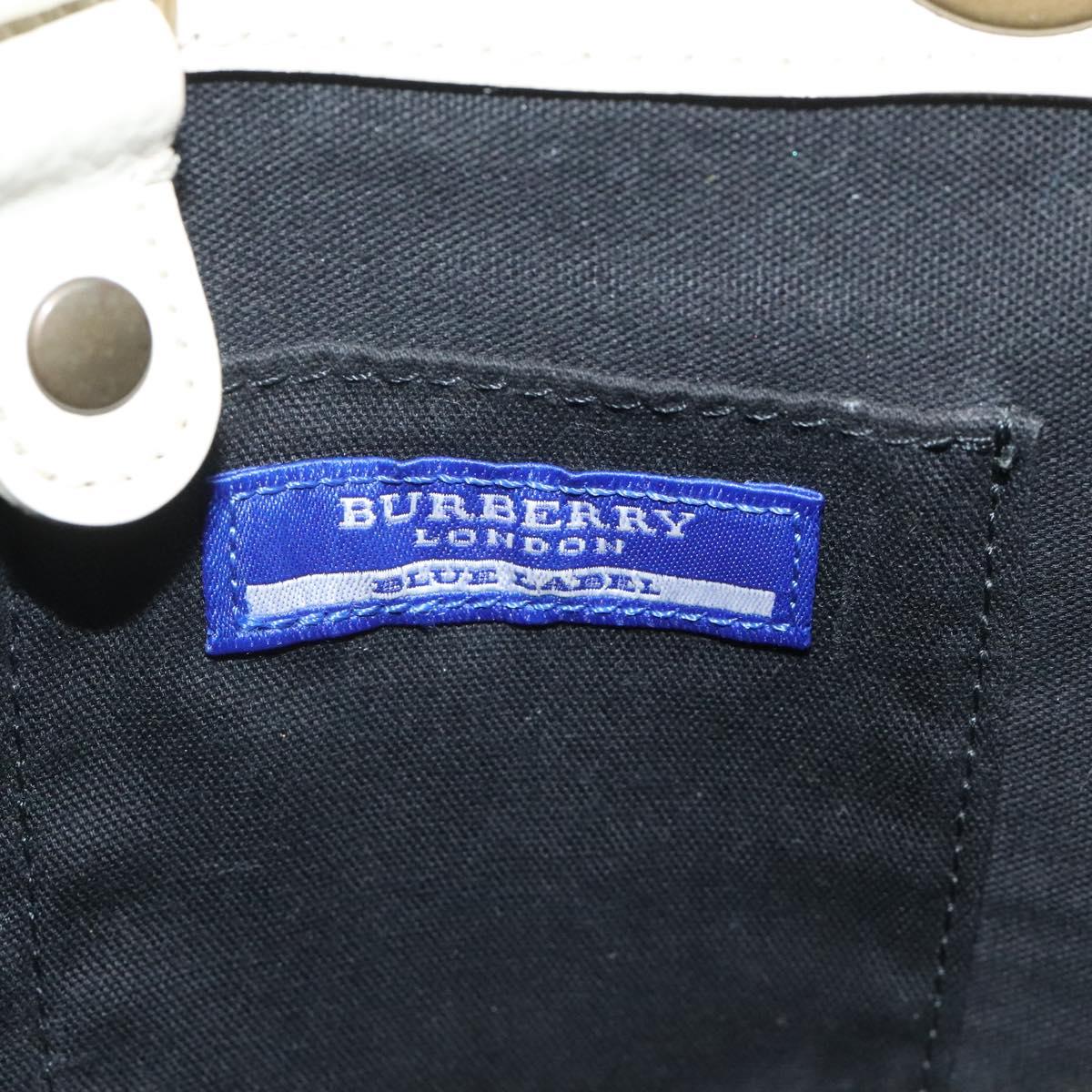 BURBERRY Blue Label Shoulder Bag Canvas Black White Auth ti3081