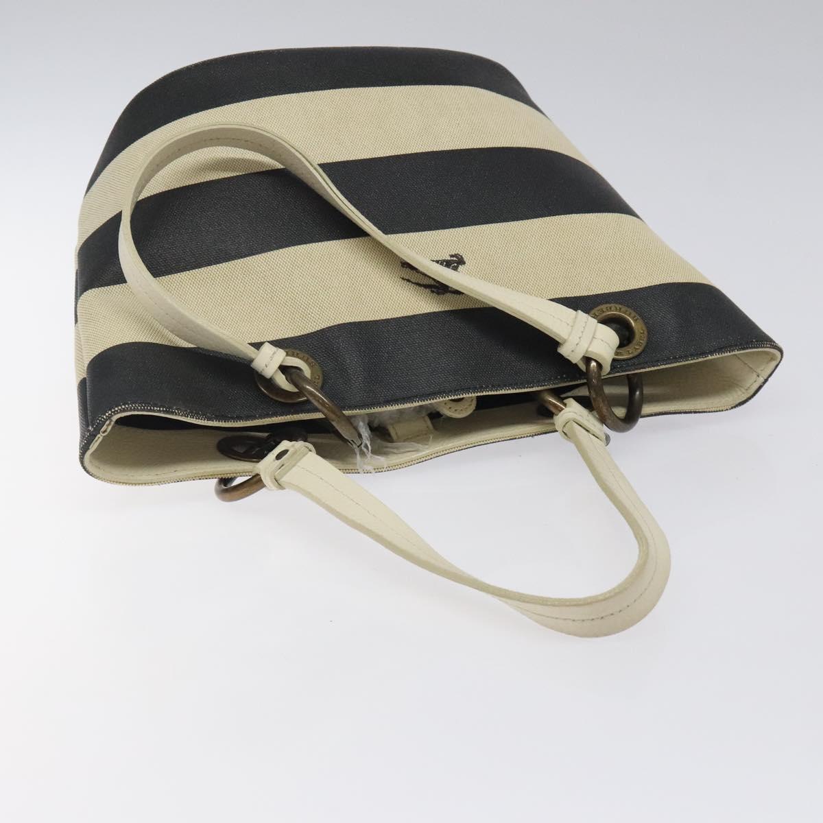 BURBERRY Blue Label Shoulder Bag Canvas Black White Auth ti3081