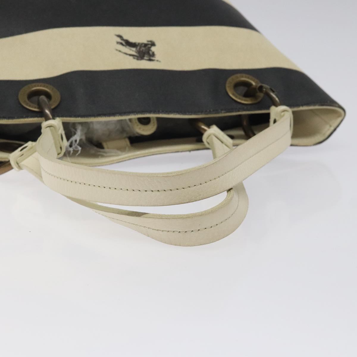 BURBERRY Blue Label Shoulder Bag Canvas Black White Auth ti3081