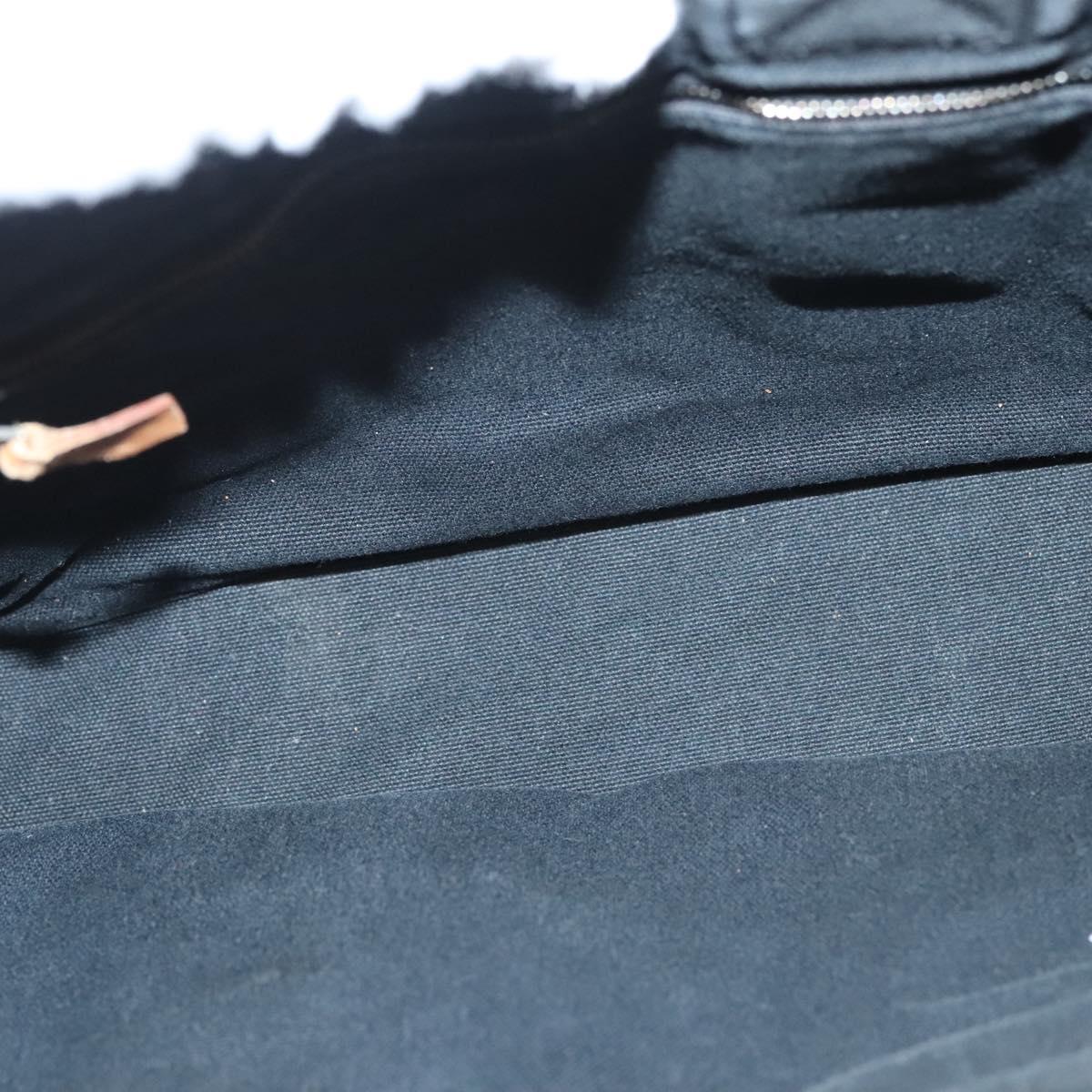 HERMES Fourre Tout PM Hand Bag Canvas Black Silver Auth ti3082