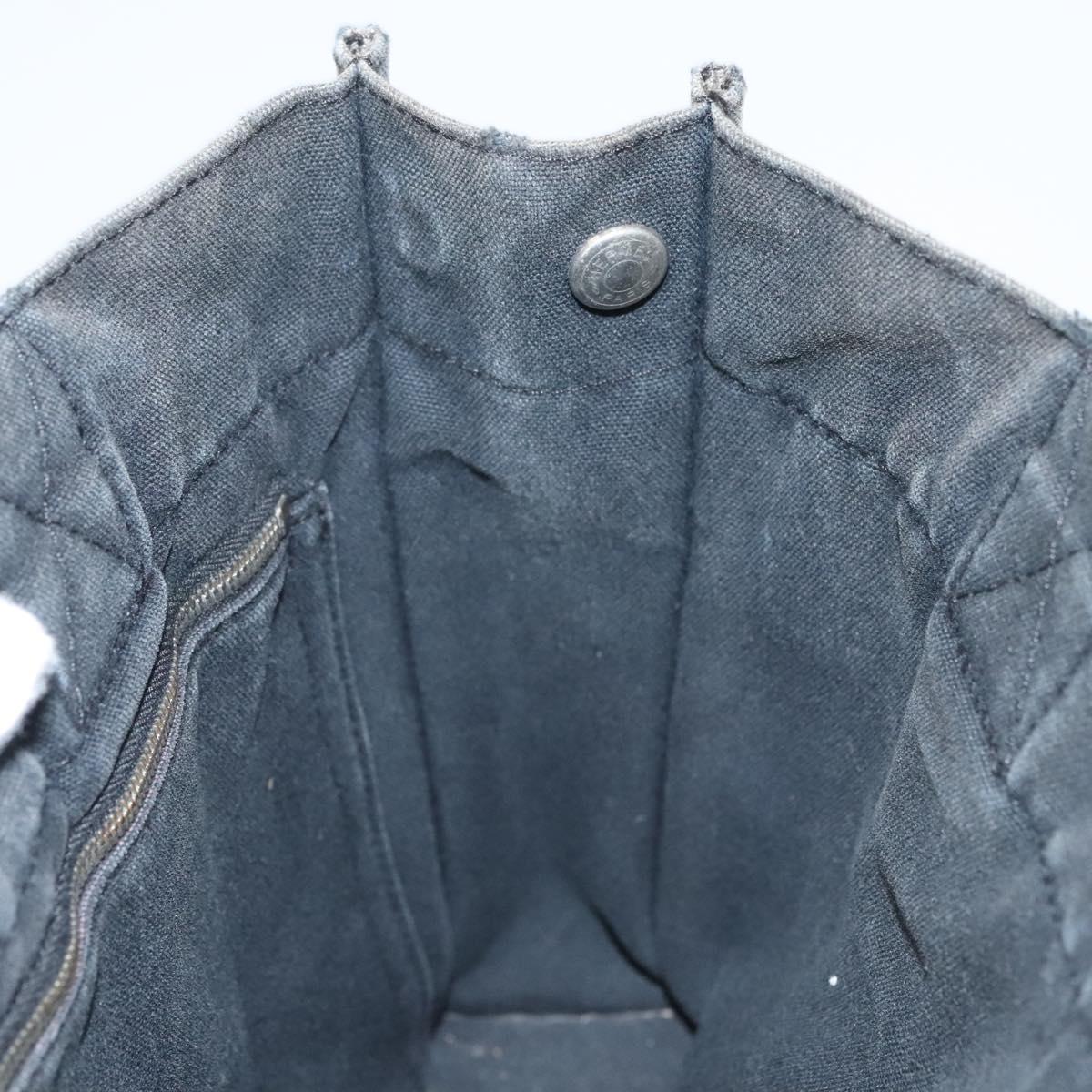 HERMES Fourre Tout PM Hand Bag Canvas Black Silver Auth ti3082