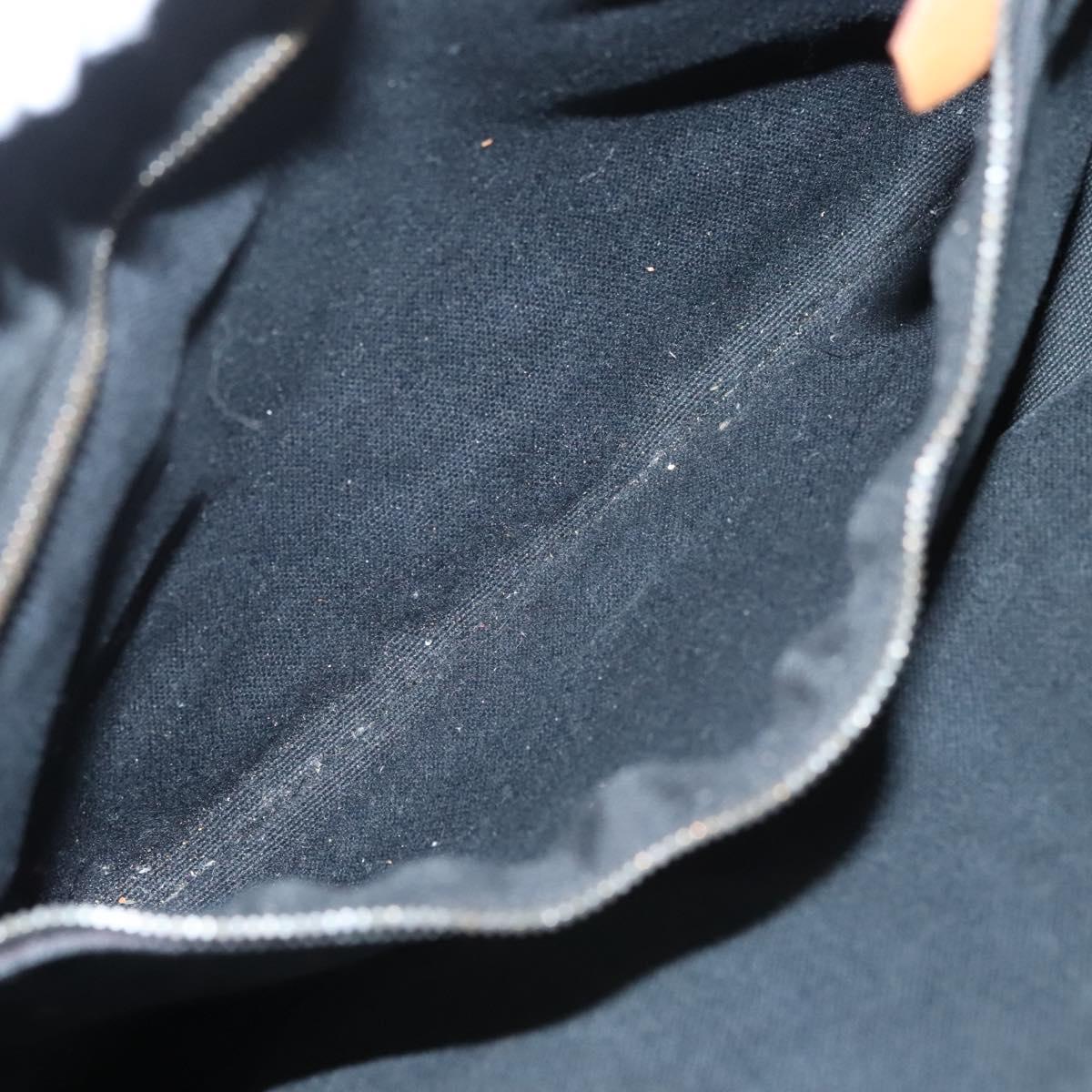 HERMES Fourre Tout PM Hand Bag Canvas Black Silver Auth ti3082