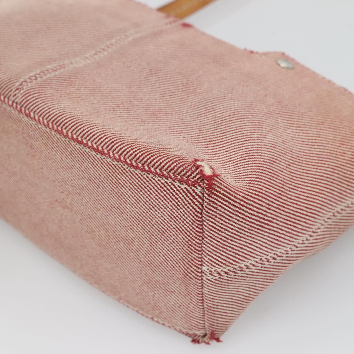 BURBERRY Nova Check Blue Label Shoulder Bag Canvas Red Silver Auth ti3084