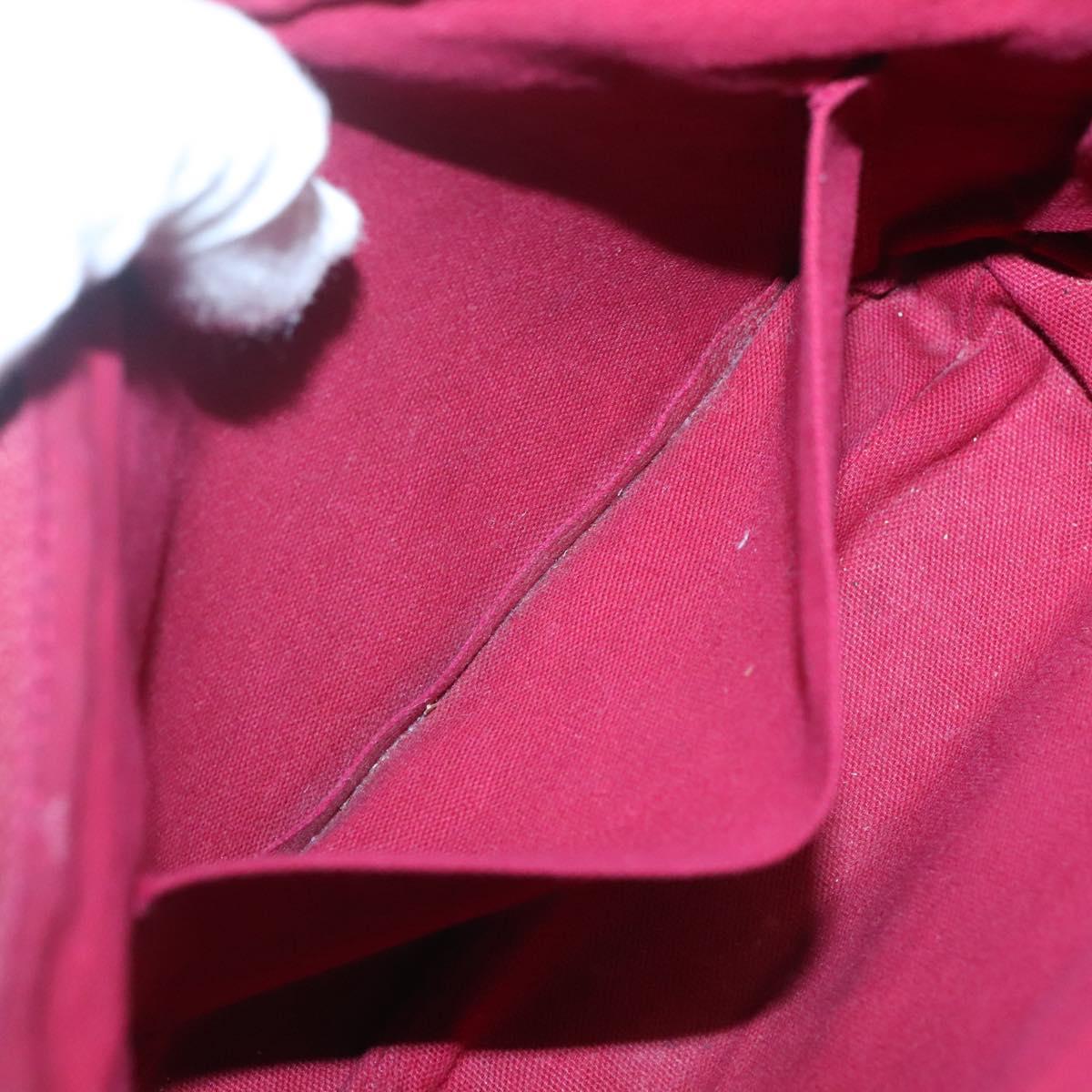 BURBERRY Nova Check Blue Label Shoulder Bag Canvas Red Silver Auth ti3084