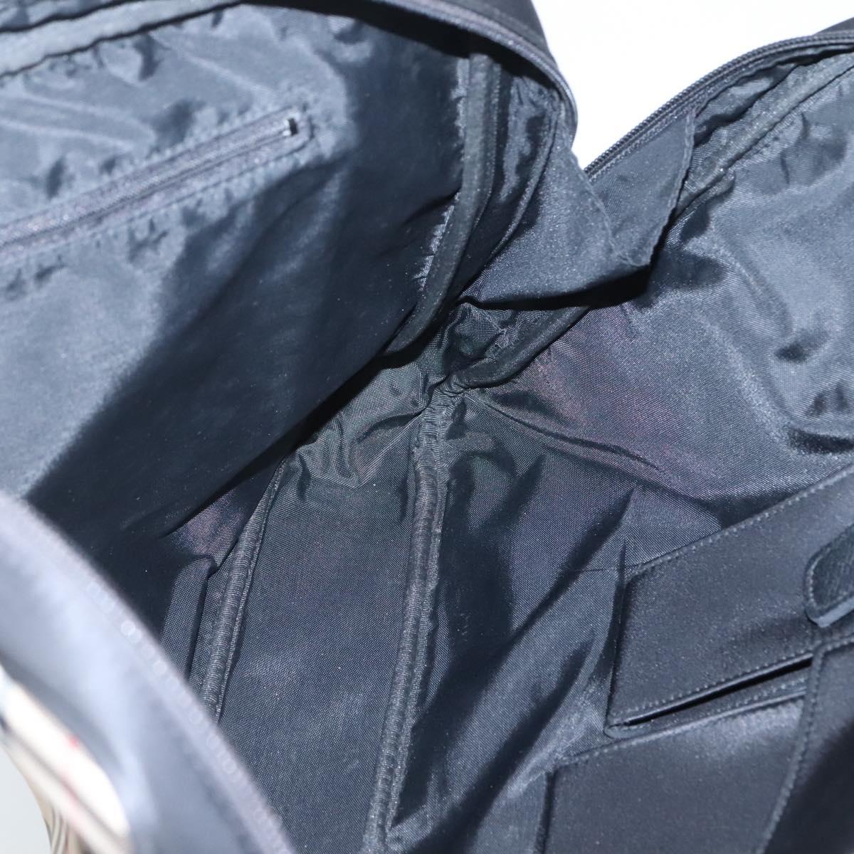 Burberrys Nova Check Blue Label Hand Bag Nylon Beige Silver Auth ti3086