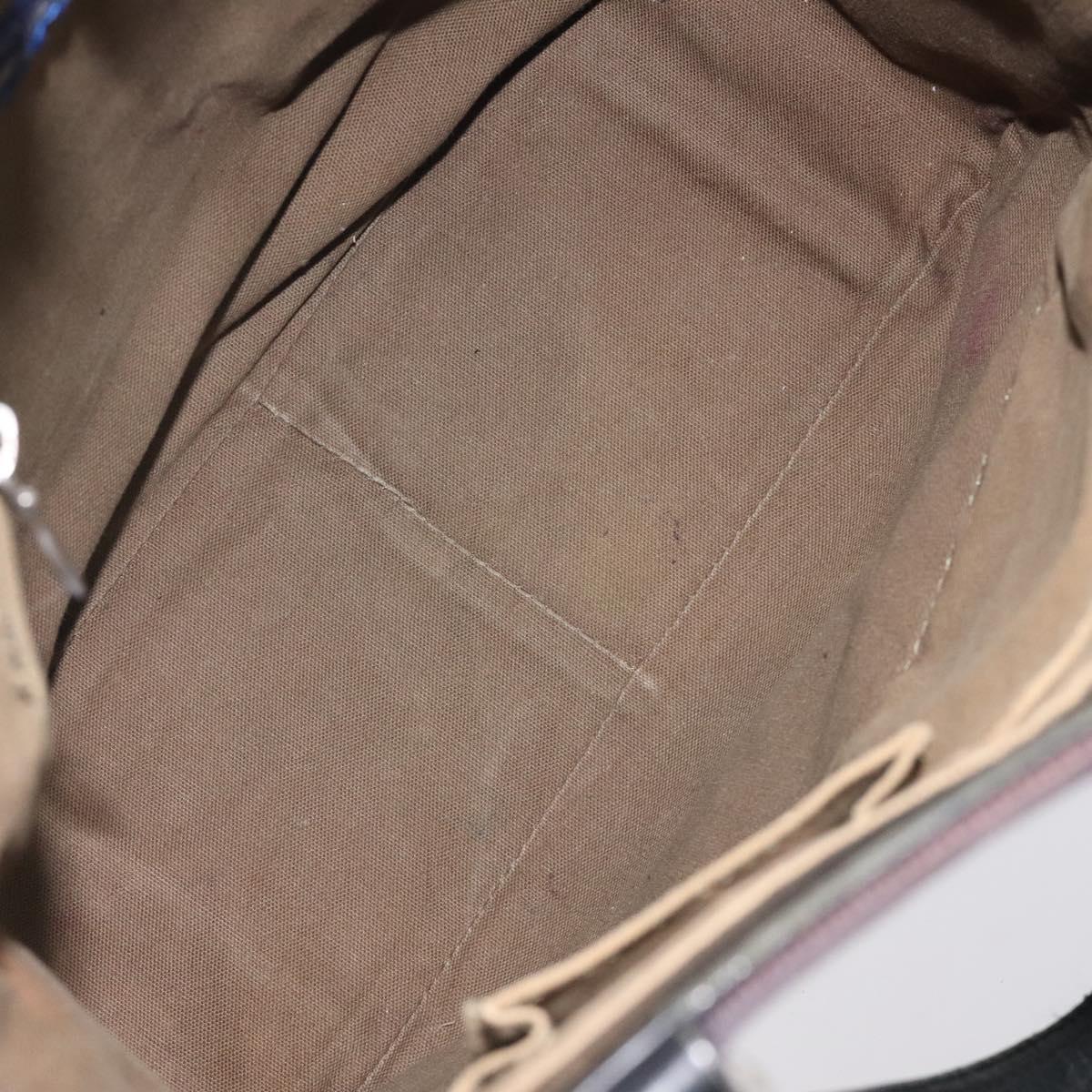 BURBERRY Hand Bag Canvas Black Silver Auth ti3087