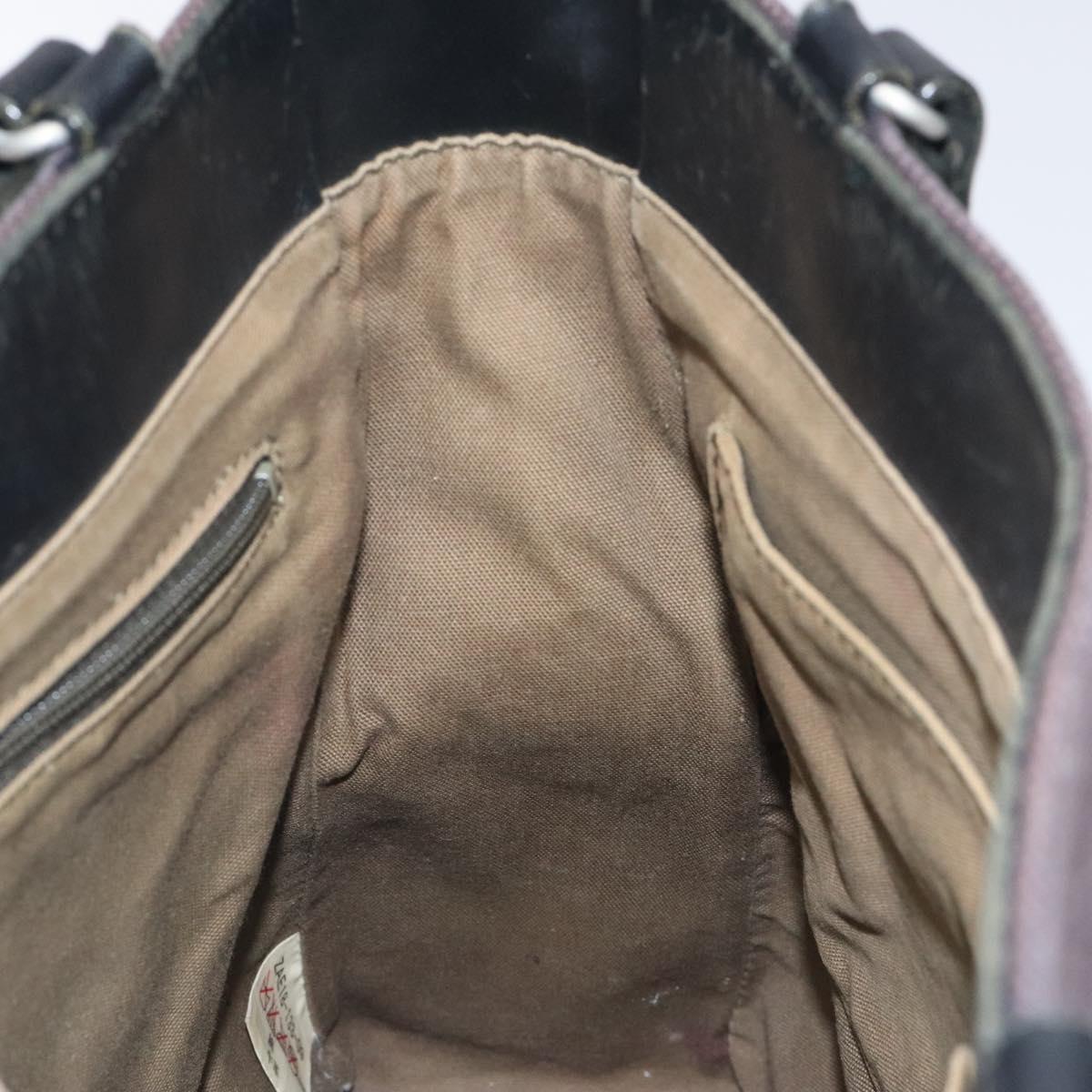 BURBERRY Hand Bag Canvas Black Silver Auth ti3087