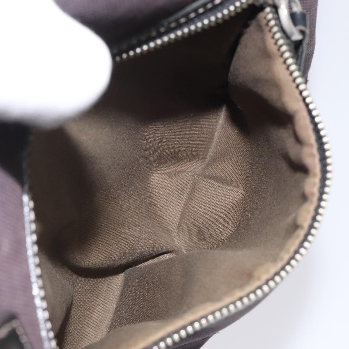 BURBERRY Hand Bag Canvas Black Silver Auth ti3087