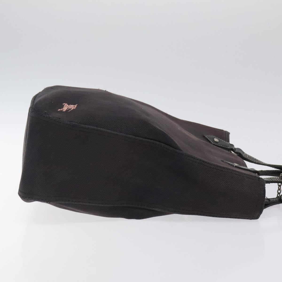 BURBERRY Hand Bag Canvas Black Silver Auth ti3087