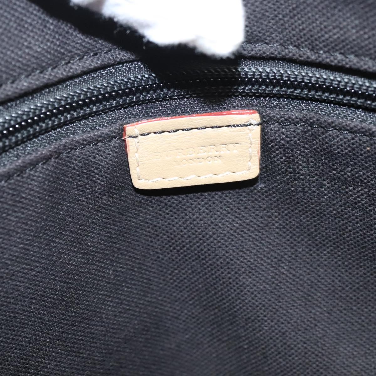 BURBERRY Nova Check Hand Bag Canvas Beige Silver Auth ti3089